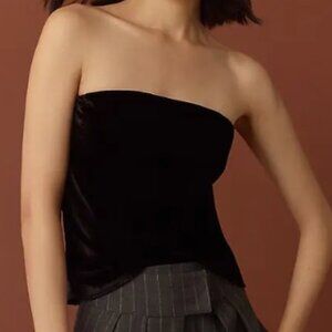 NWT- Anthropology | Tilda Strapless Velvet Top - Black - XXS
